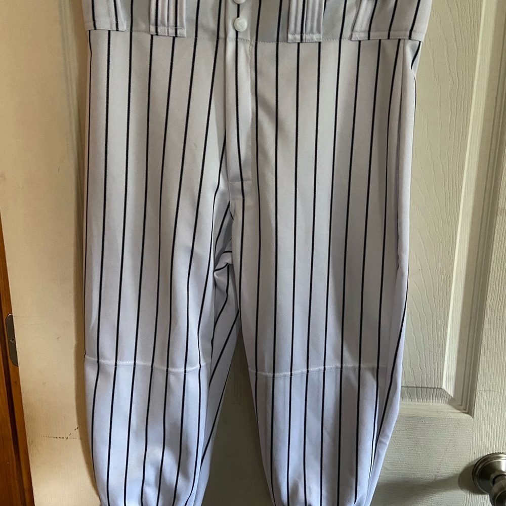 Men’s medium Easton White Pants with Black Pinstripe Knickers
